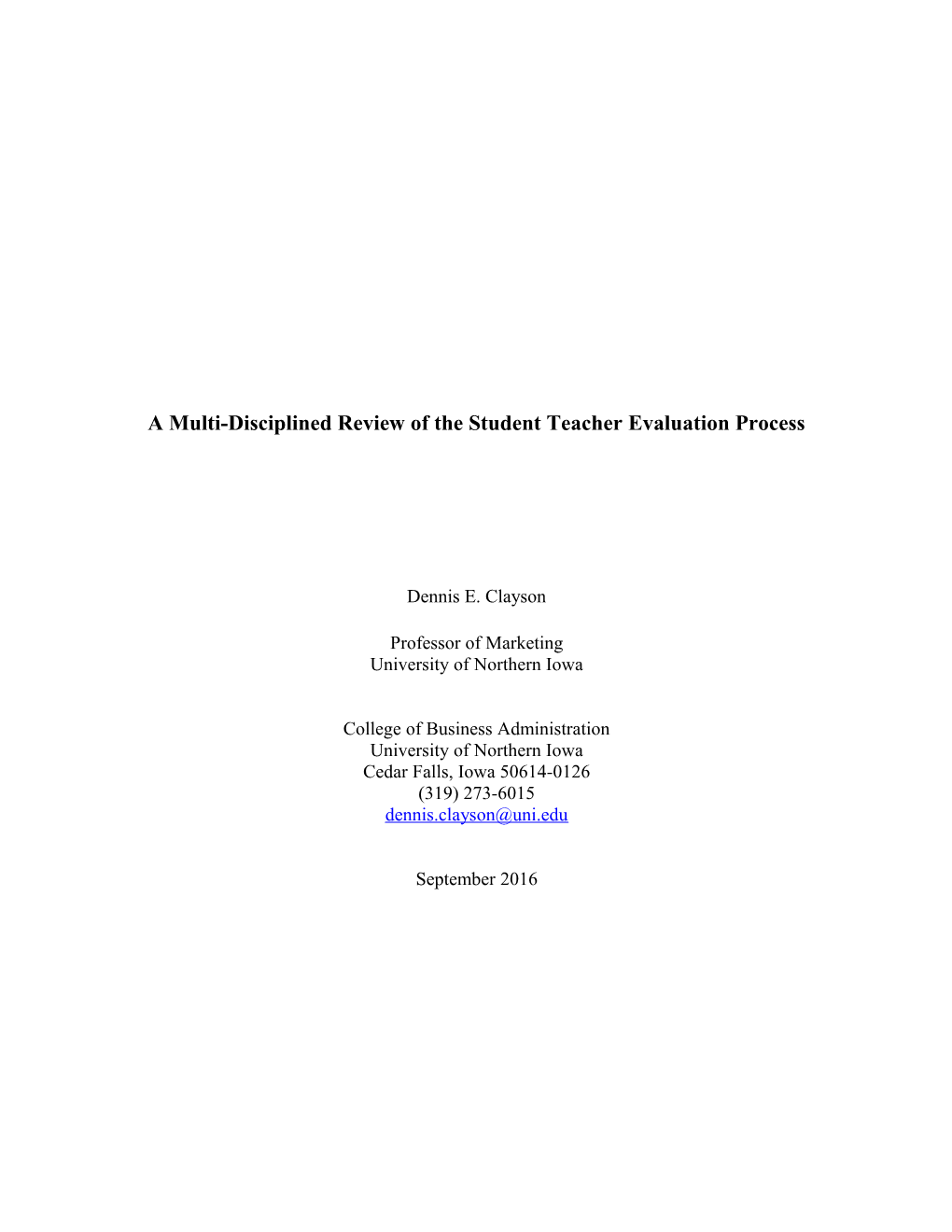 Myths and Counter-Myths of the Student Teacher Evaluation Process