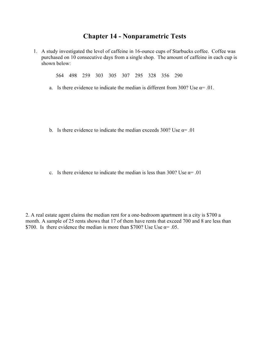 Chapter 14 - Nonparametric Tests
