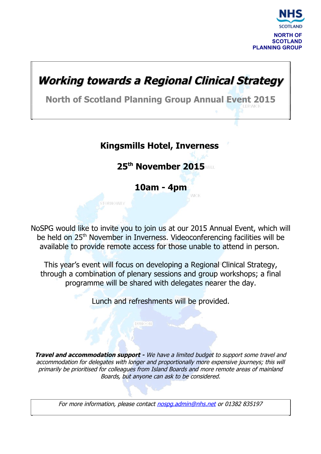 Working Towards a Regional Clinical Strategy