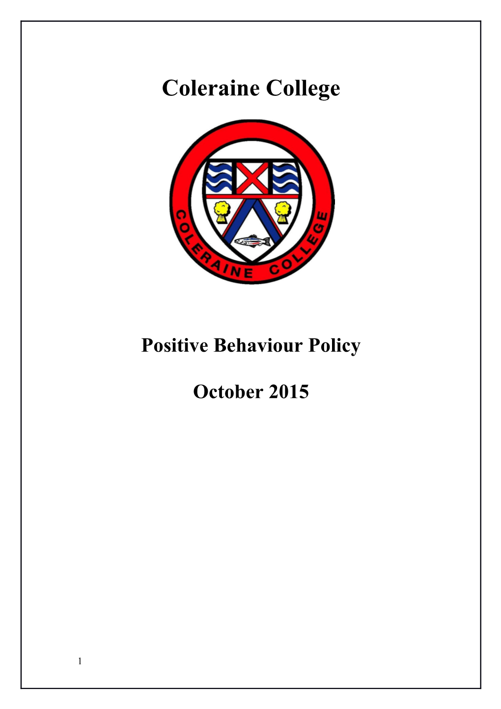 Positive Behaviour Policy