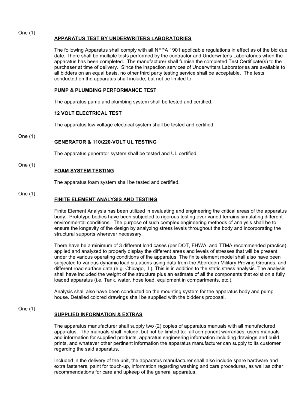 Apparatus Test by Underwriters Laboratories