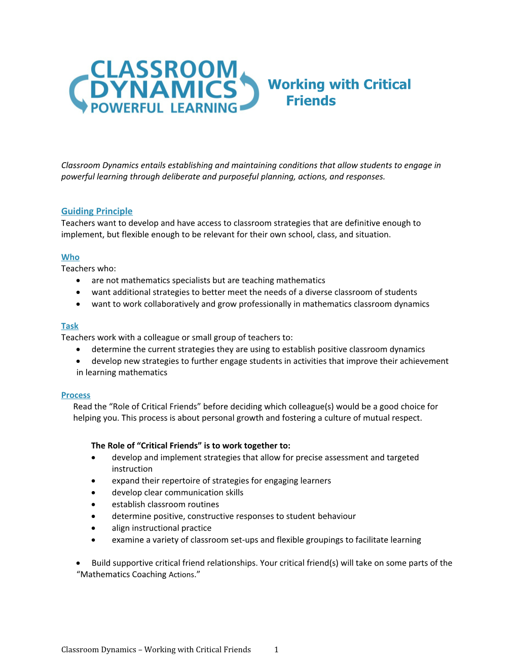 Growing Success In The Mathematics Classroom