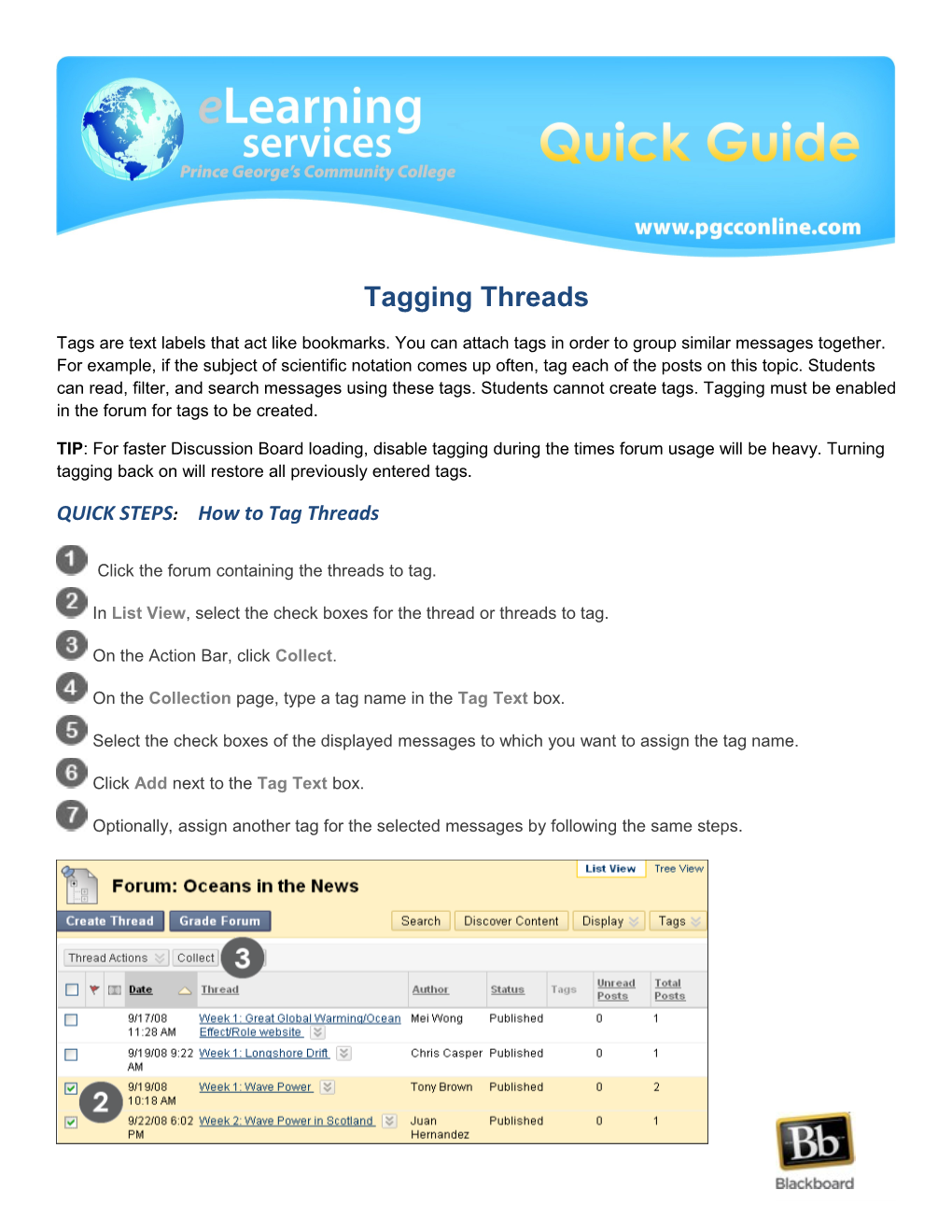 QUICK STEPS: How to Tag Threads