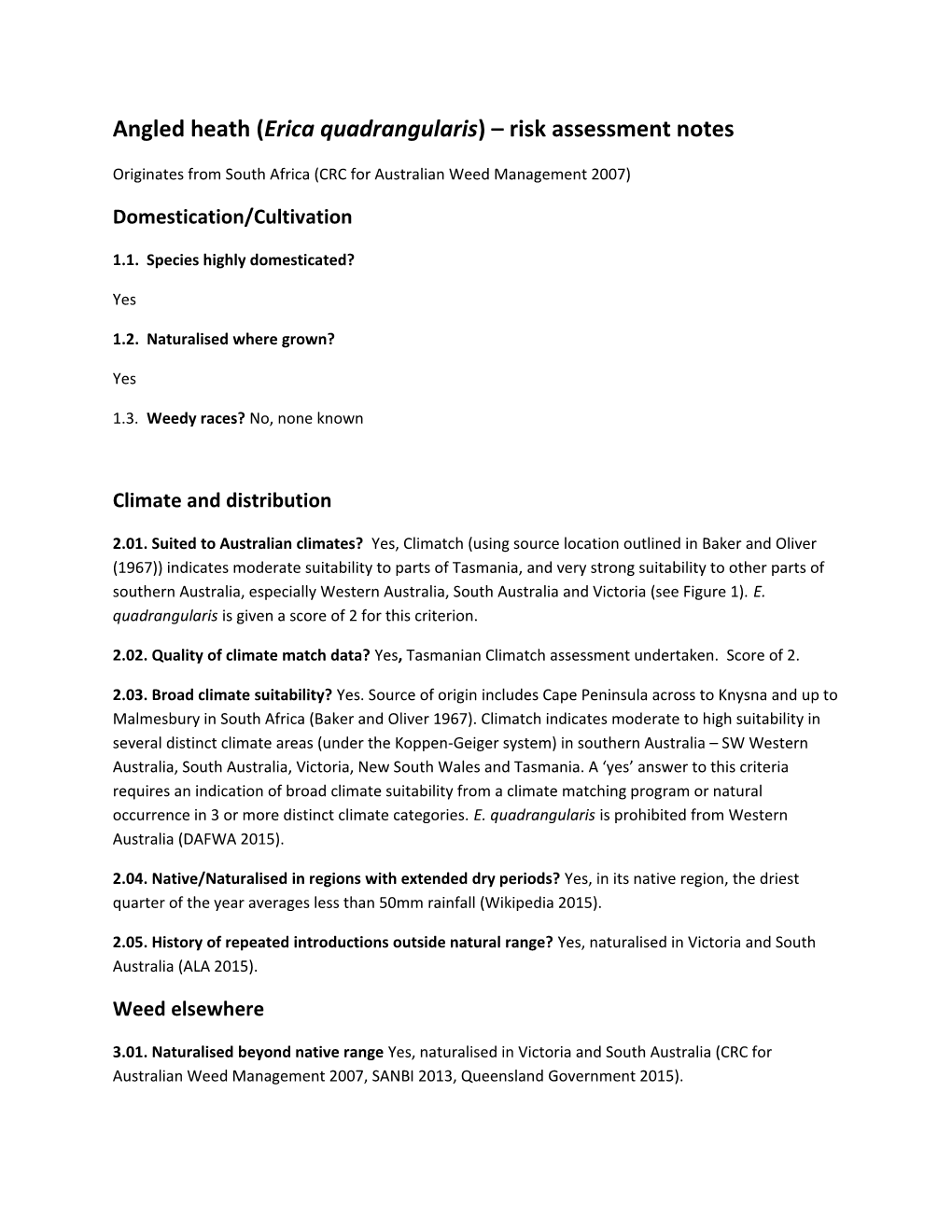 WRA E.Quadrangularis Notes