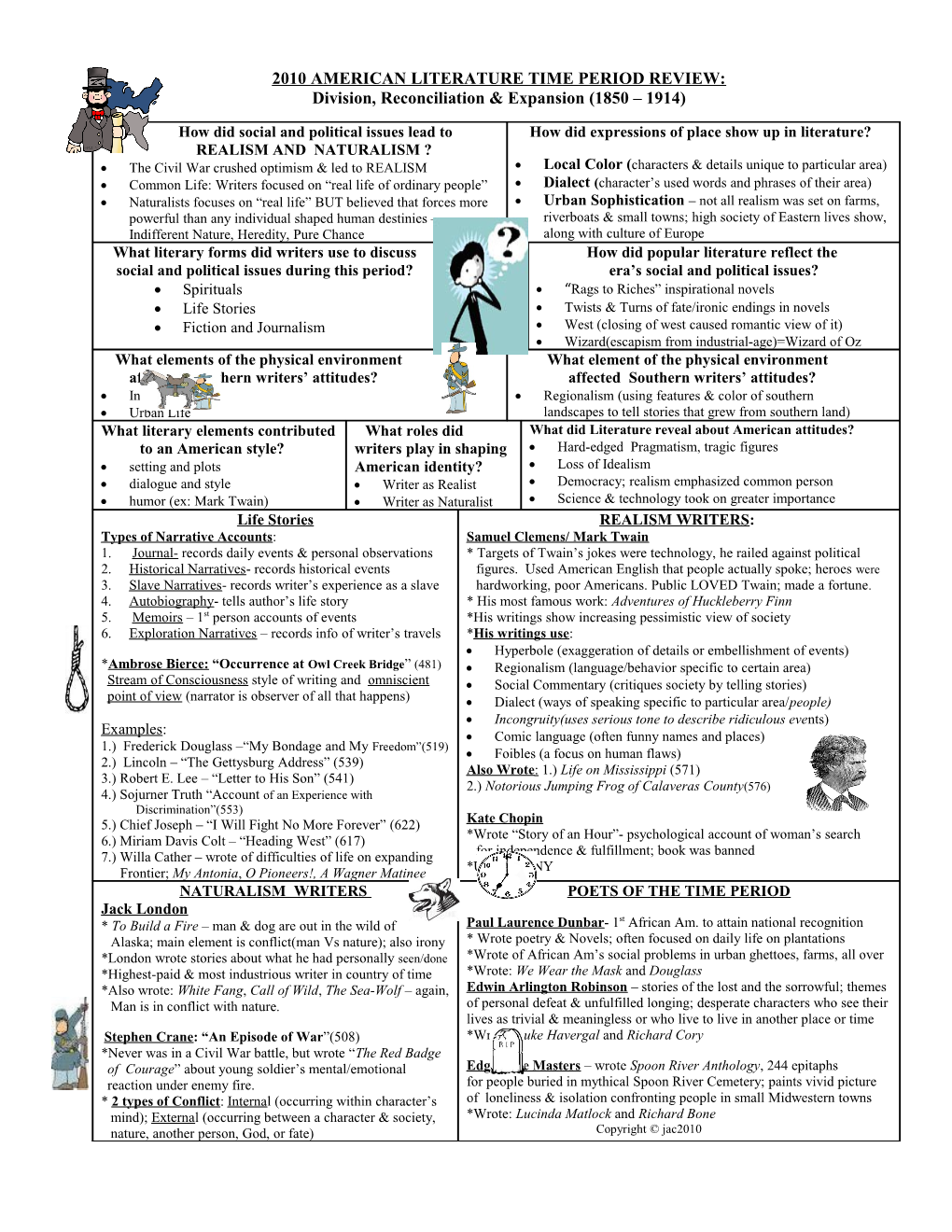 2010 American Literature Time Period Review