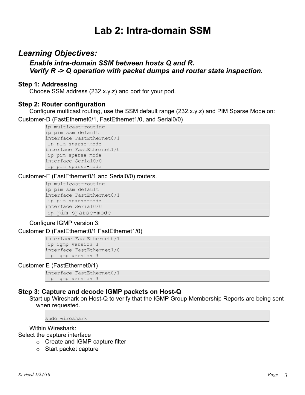 Lab 2: Intra-Domain SSM