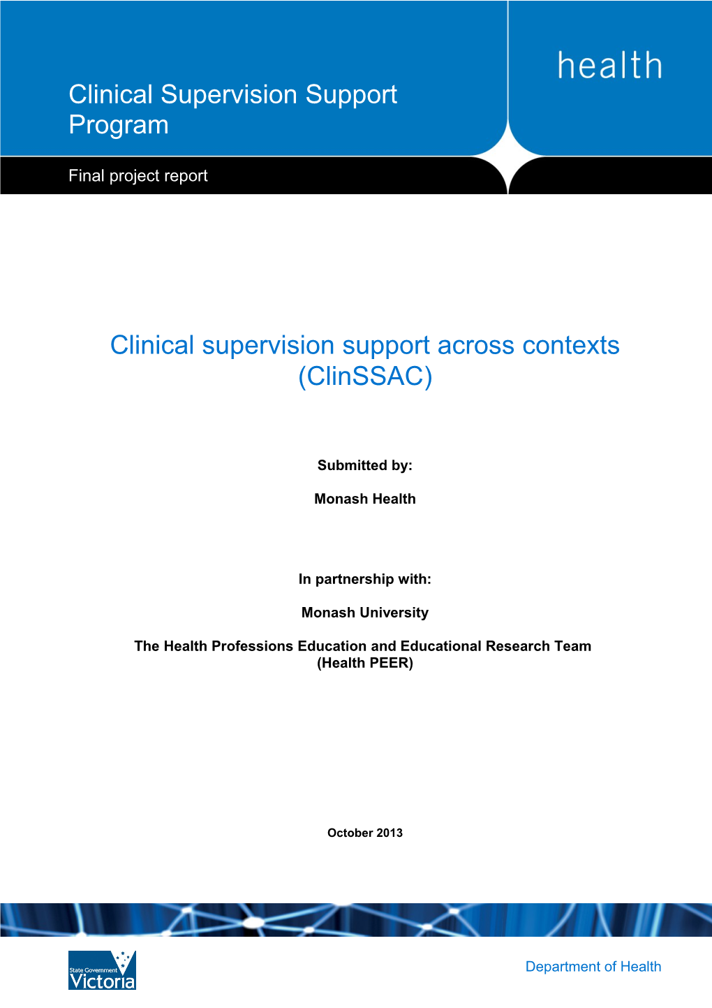 Clinical Supervision Support Across Contexts (Clinssac)