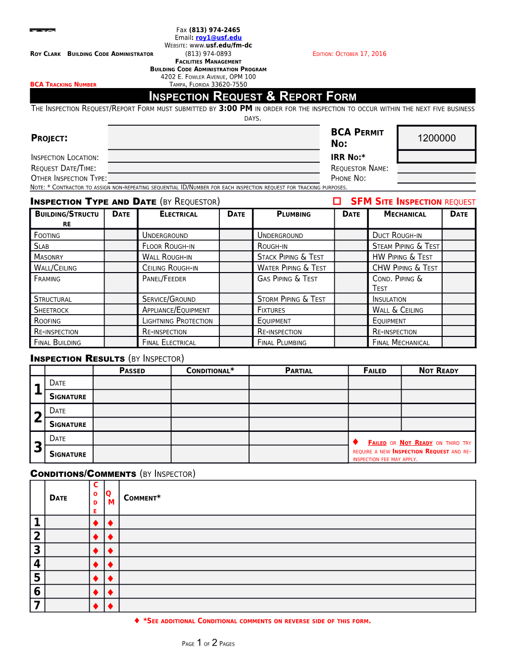 Facilities Management Building Code Administration Program