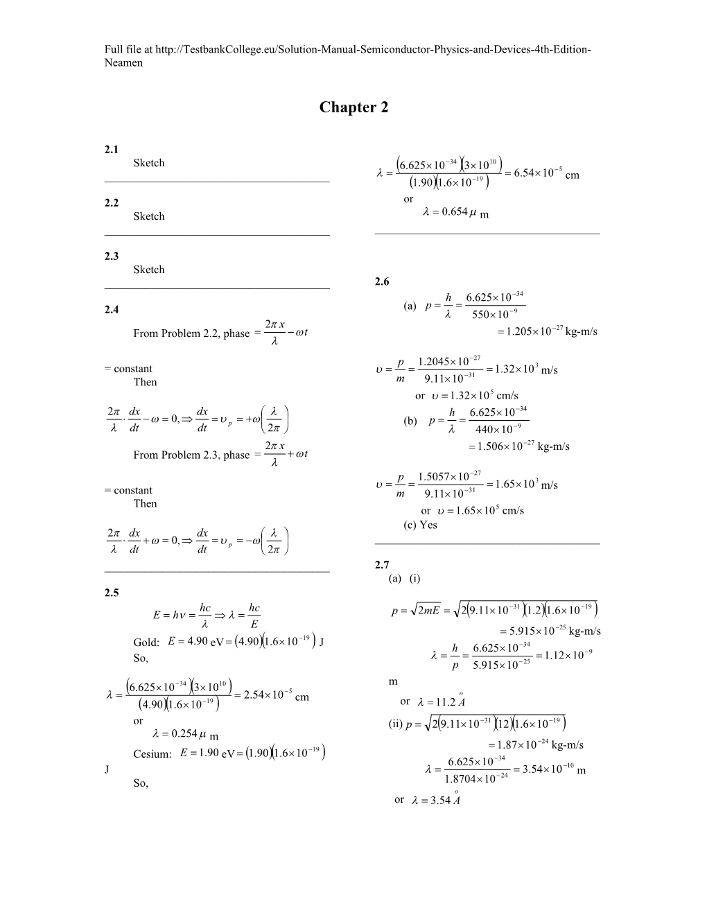 From Problem 2.2, Phase