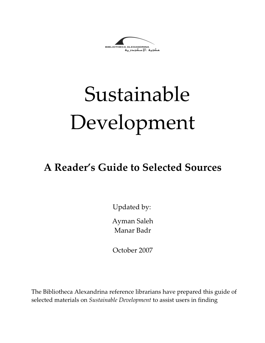 A Reader S Guide to Selected Sources