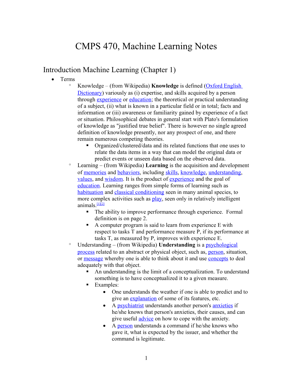 CMPS 273, Fall 2006 Syllabus