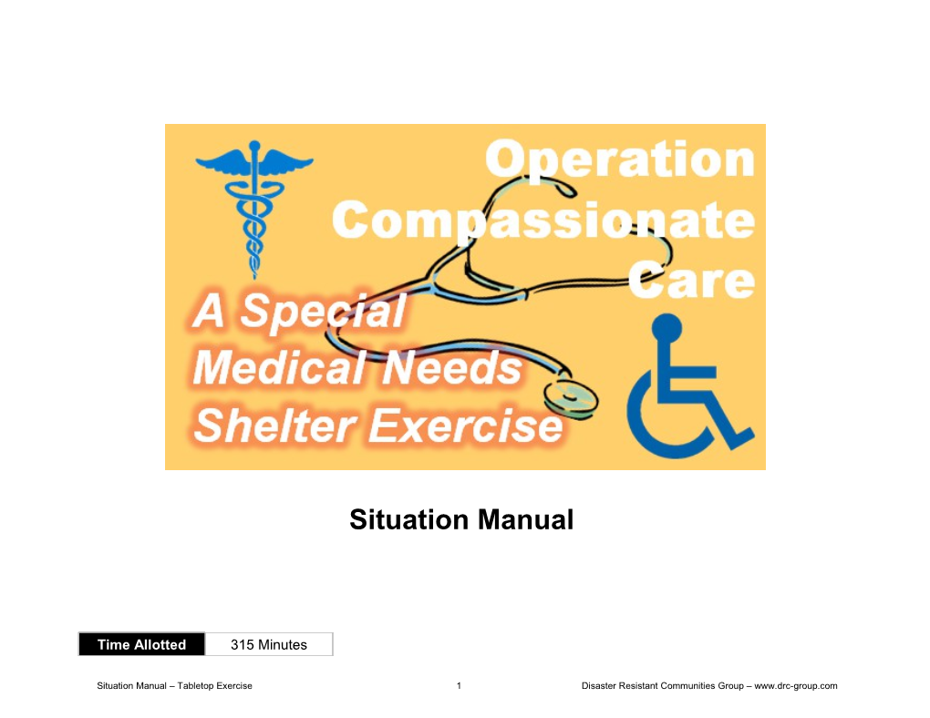 Situation Manual Tabletop Exercise 21 Disaster Resistant Communities Group s1