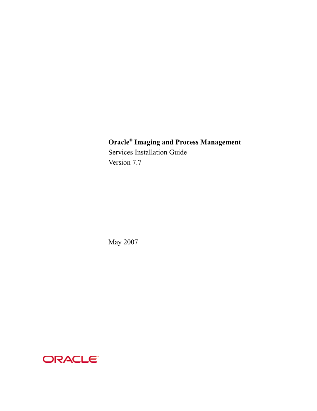 Oracle Imaging and Process Management Services Installation Guide s1