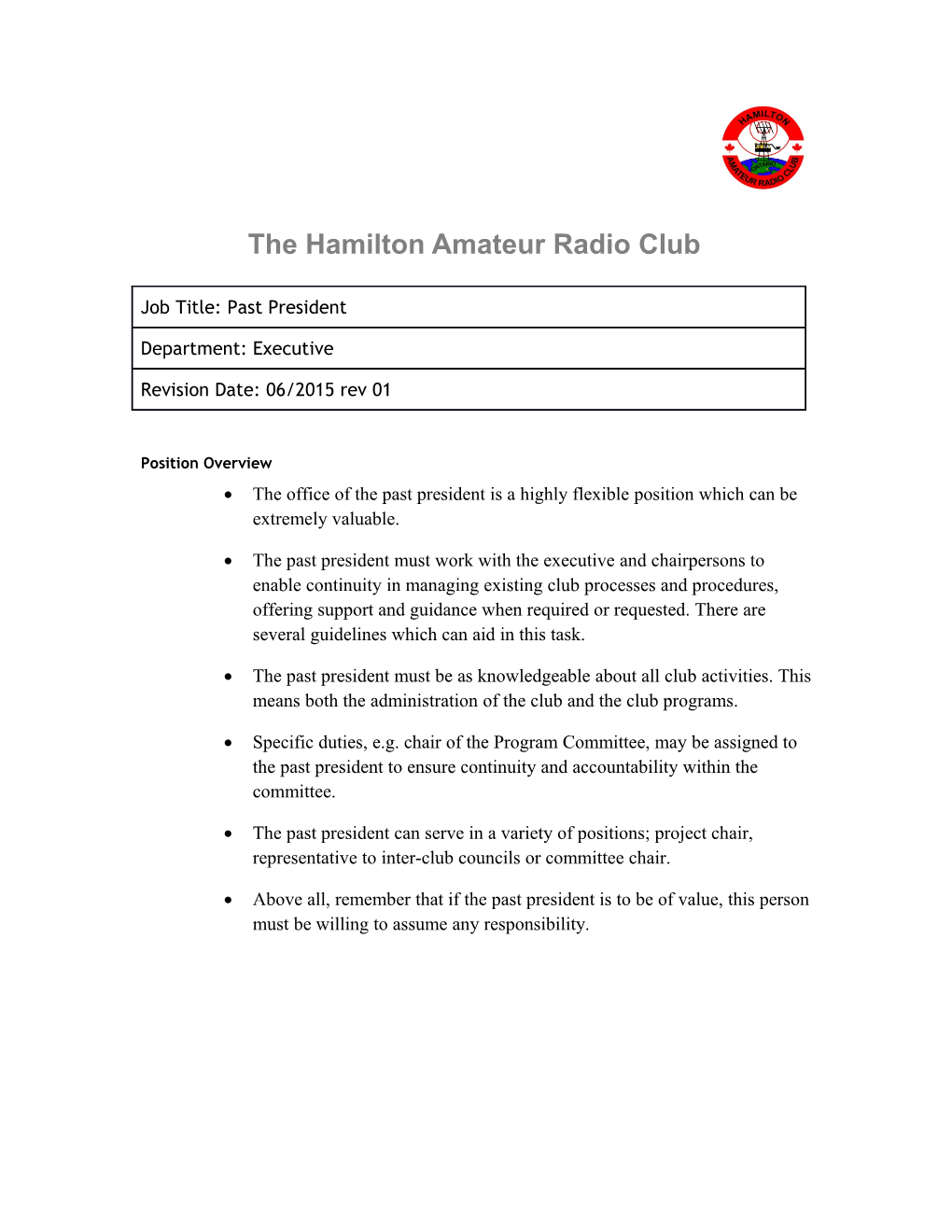 The Hamilton Amateur Radio Club