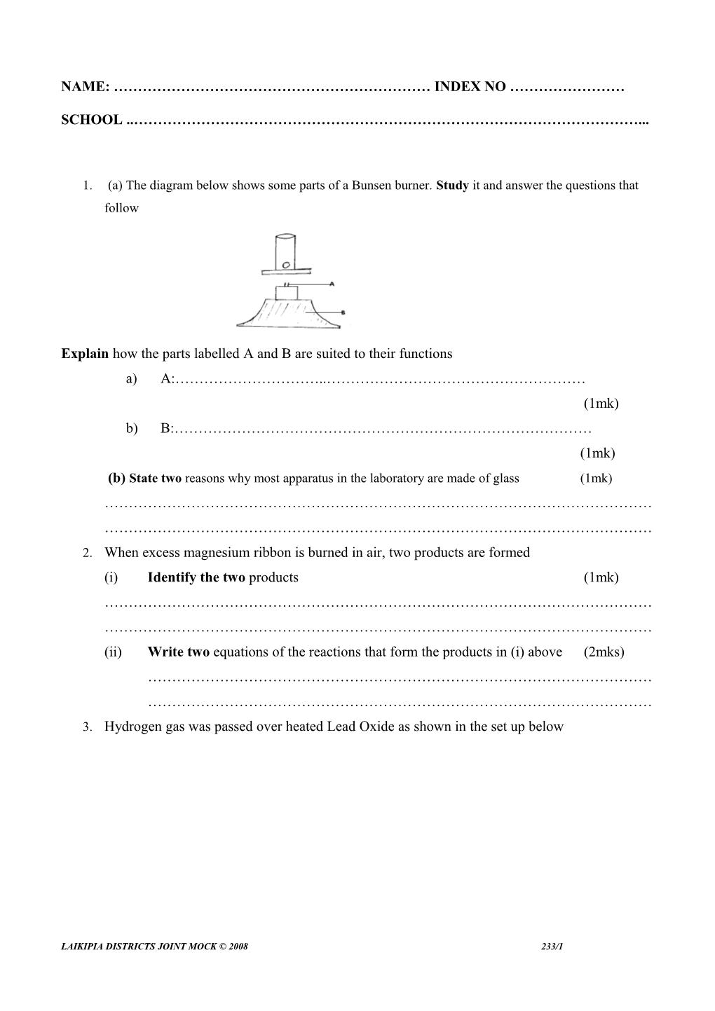 Explain How the Parts Labelled a and B Are Suited to Their Functions