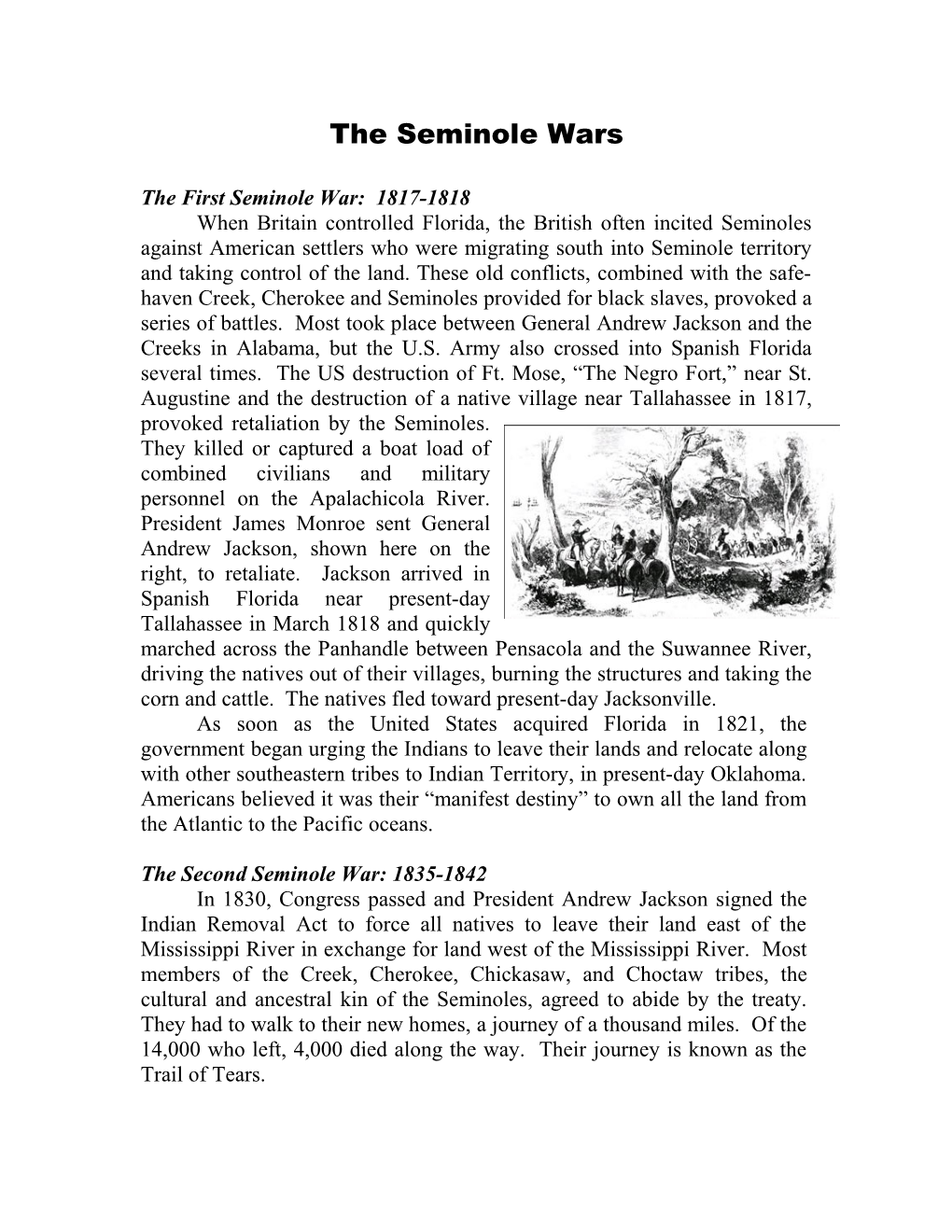The First Seminole War: 1817-1818