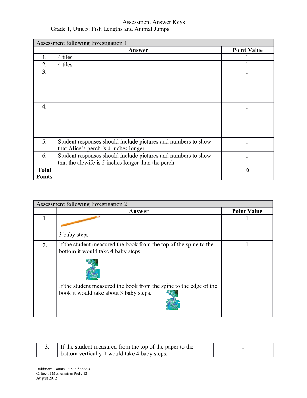 Grade 1,Unit 5: Fish Lengths and Animal Jumps