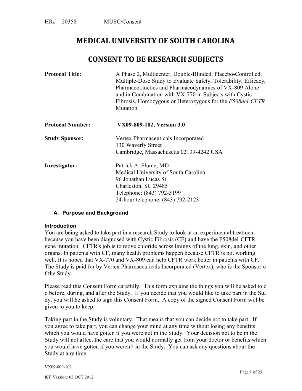 Patient Information and Informed Consent Form