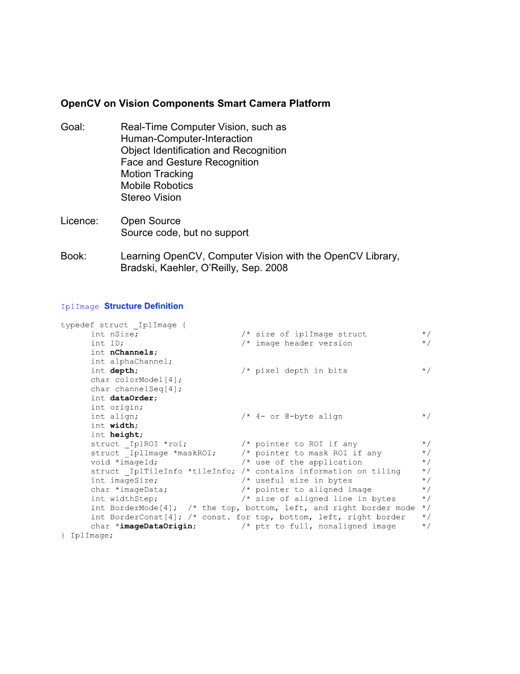 Iplimage Structure Definition