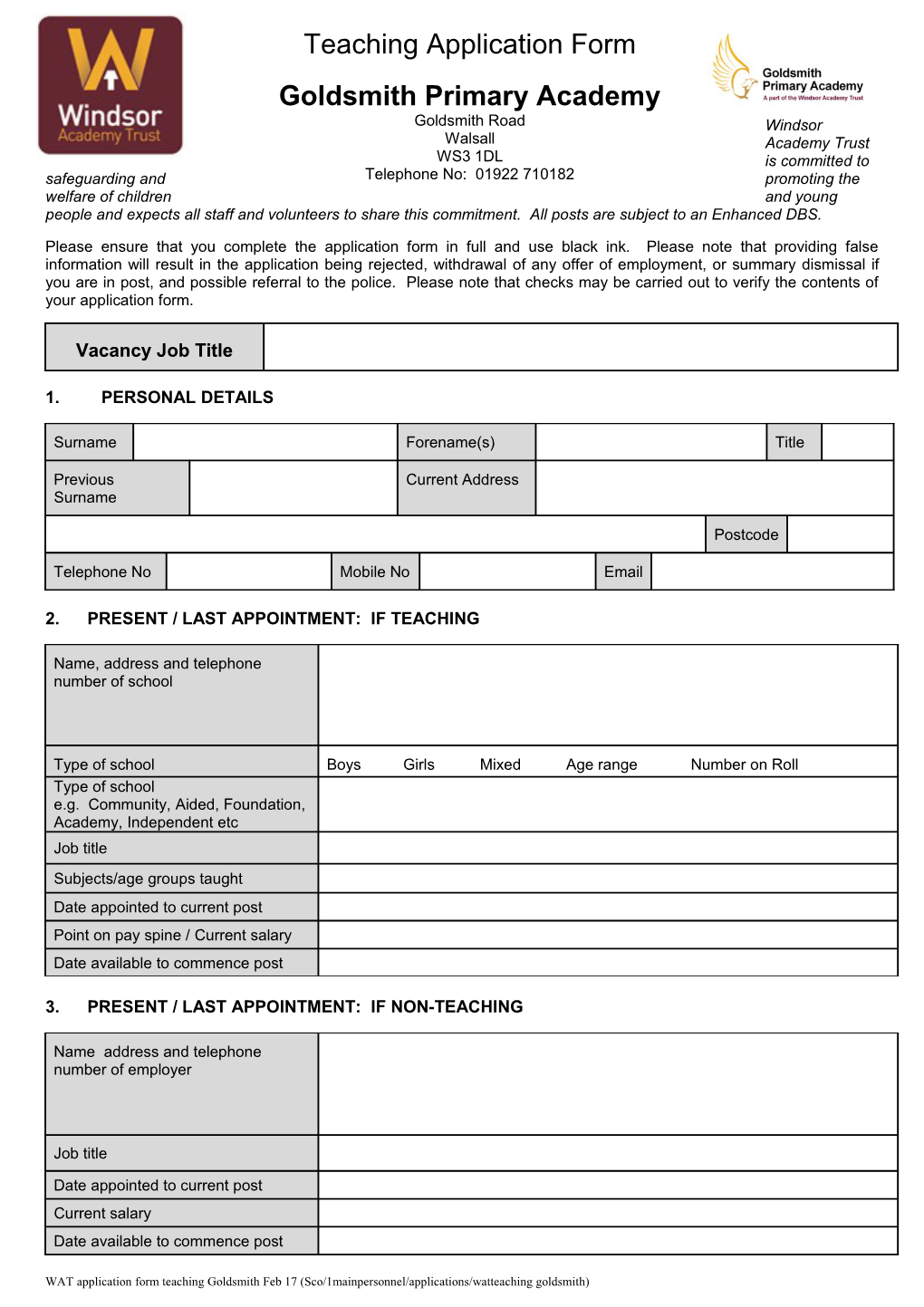 Application for Teaching Appointment s1