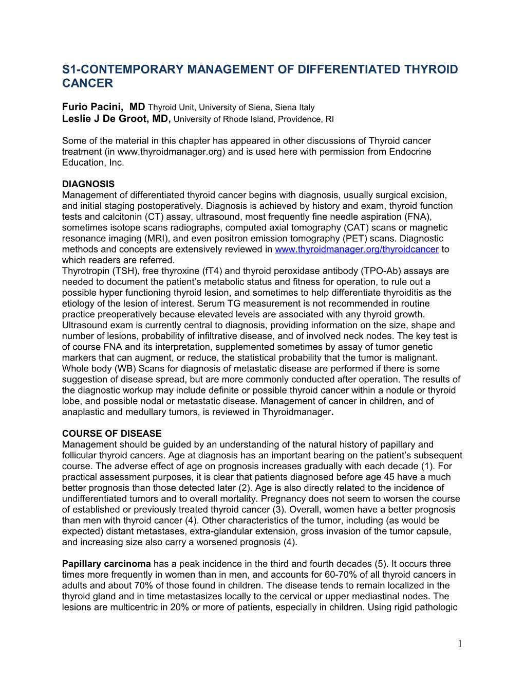 S1-Contemporary Management of Differentiated Thyroid Cancer