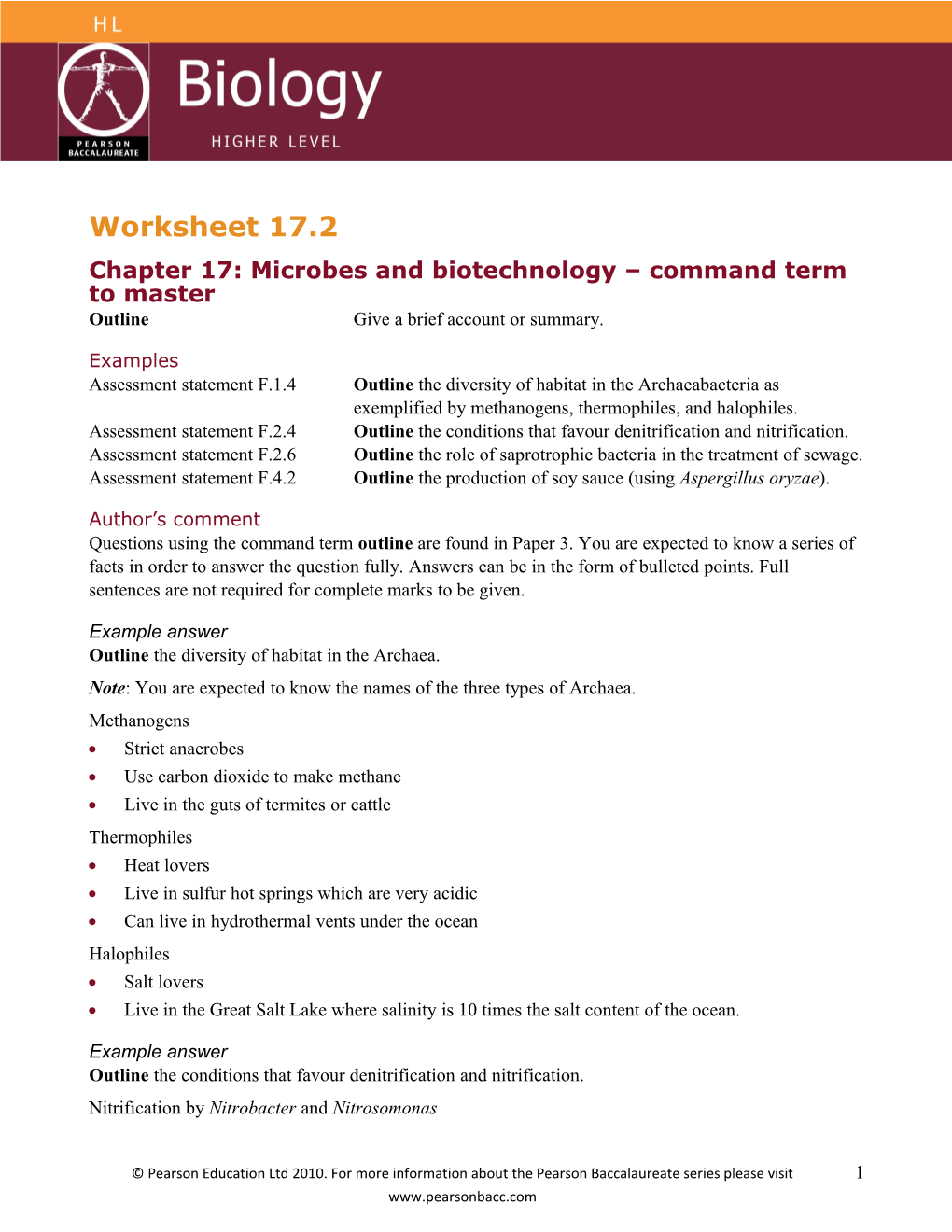 Chapter 17: Microbes and Biotechnology Command Term to Master