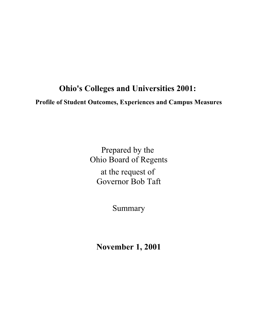 Annual Report Of Ohio's Colleges And