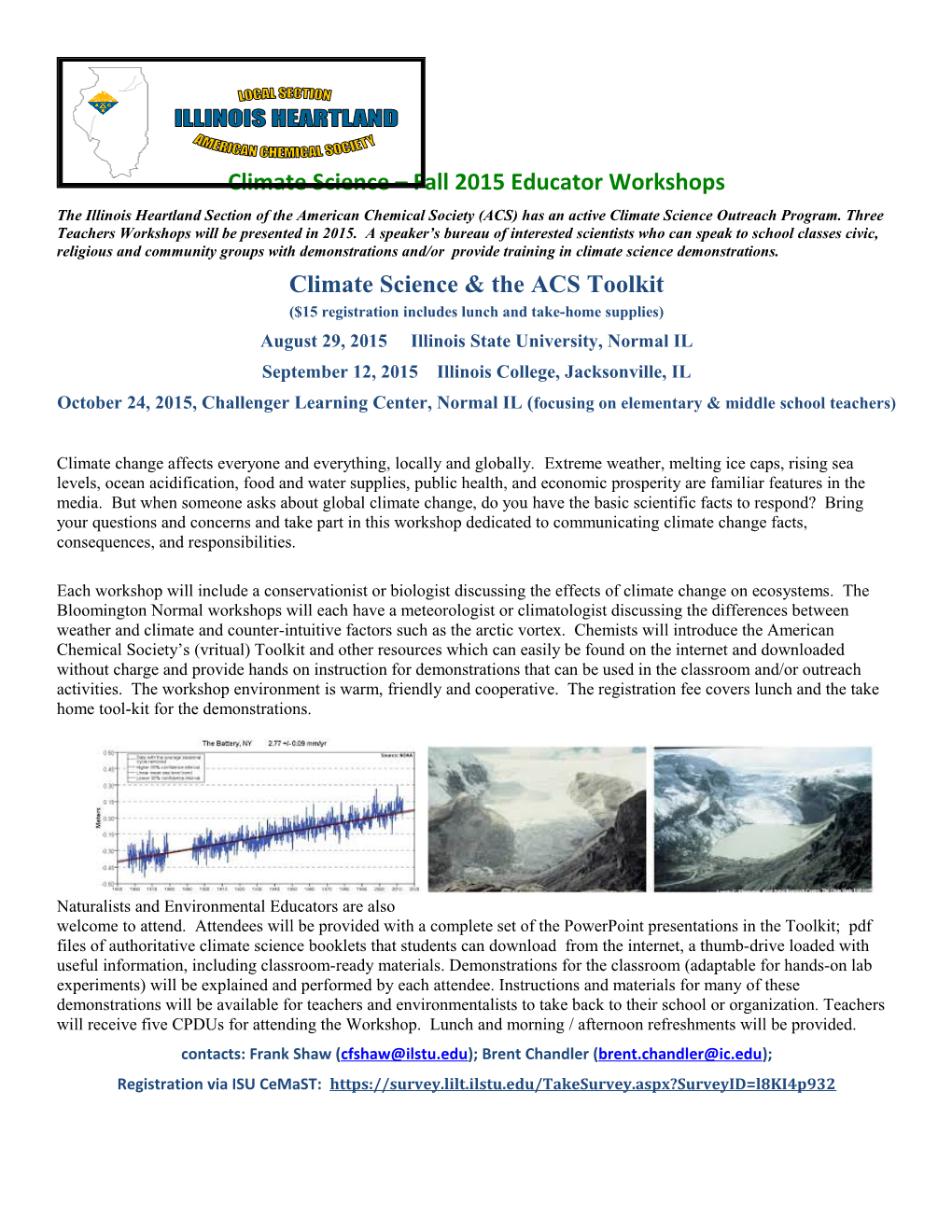 Climate Science Fall 2015 Educator Workshops