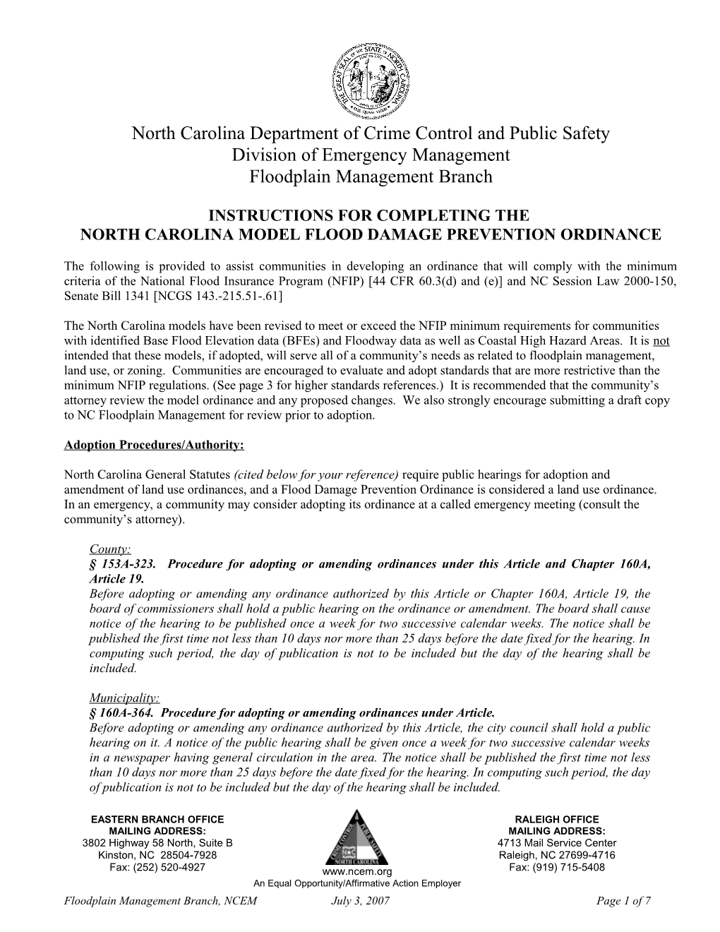 North Carolina Department of Crime Control and Public Safety