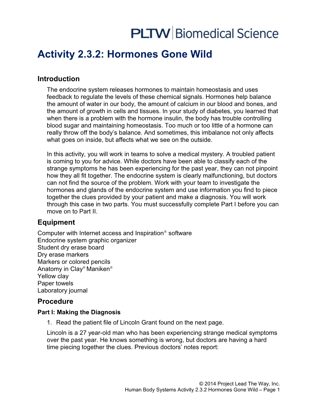 Activity 2.3.2: Hormones Gone Wild