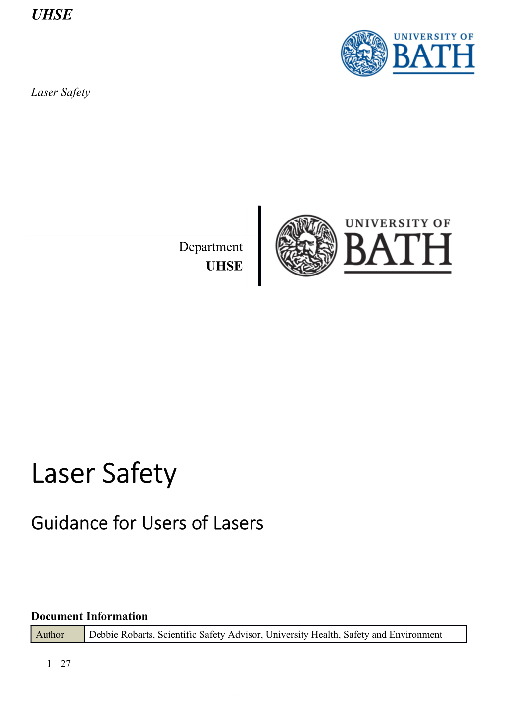 Guidance for Users of Lasers
