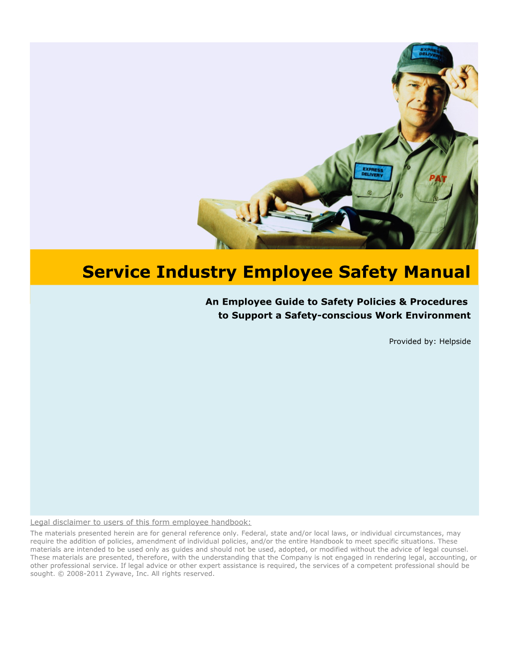 Service Industry Employee Safety Manual