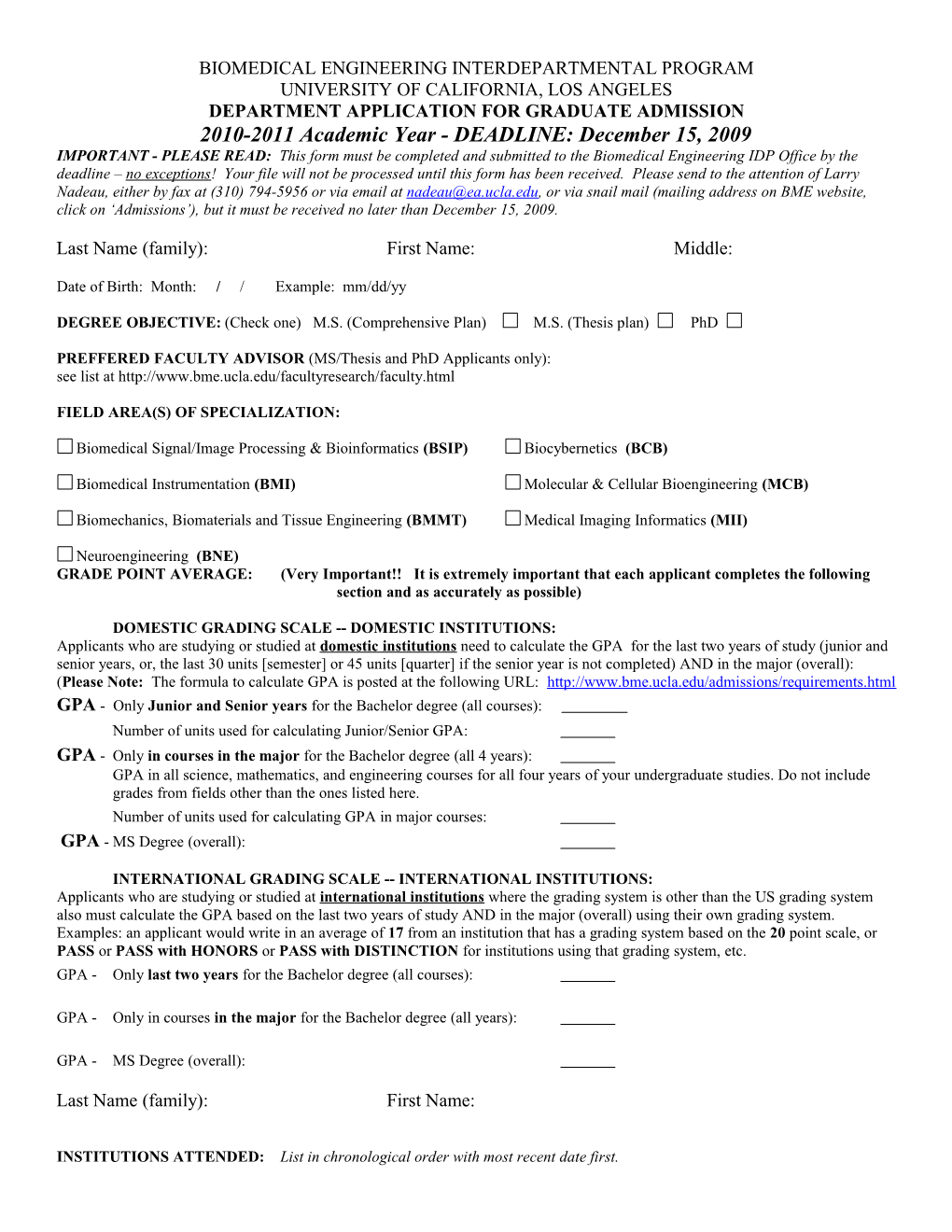 Biomedical Engineering Interdepartmental Program