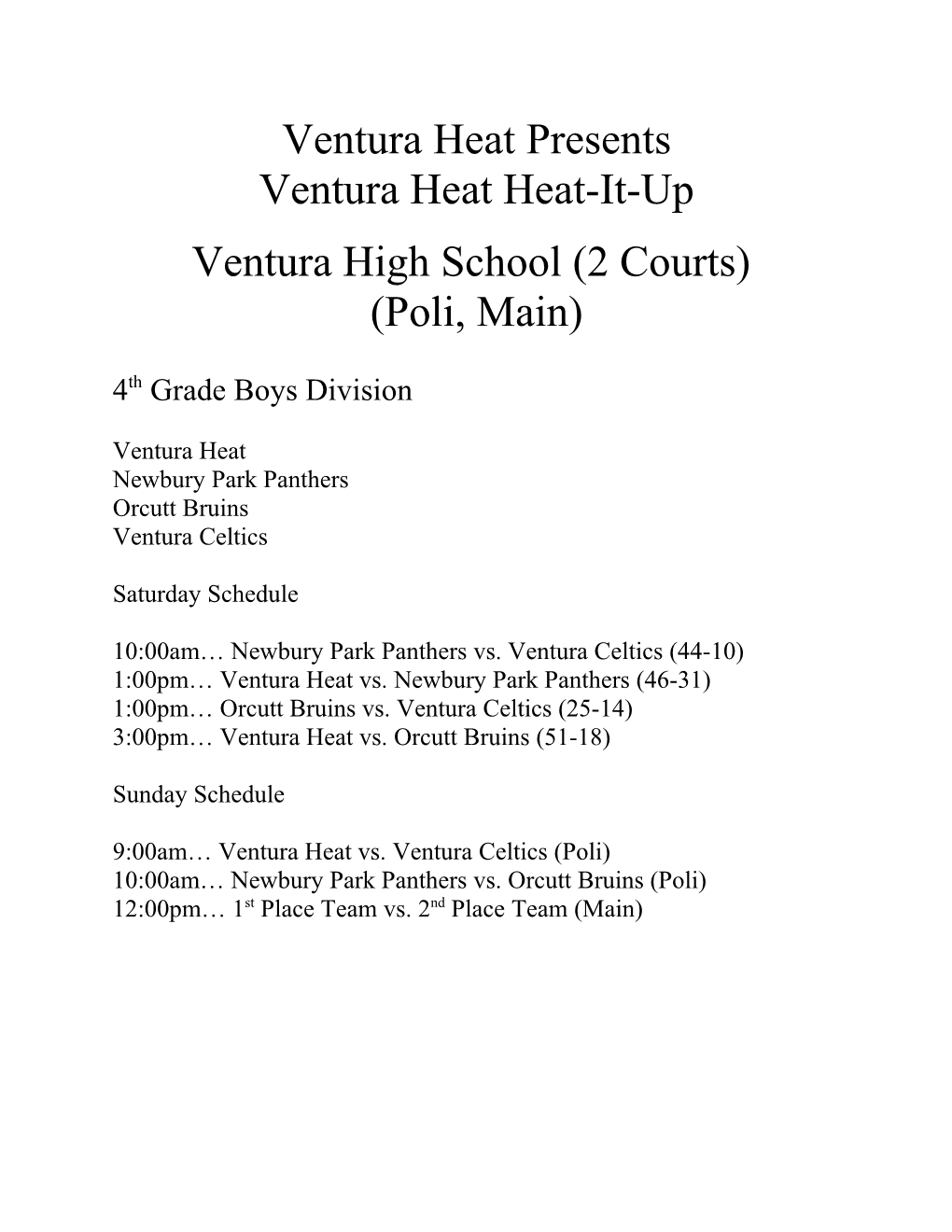 Ventura Heat Presents