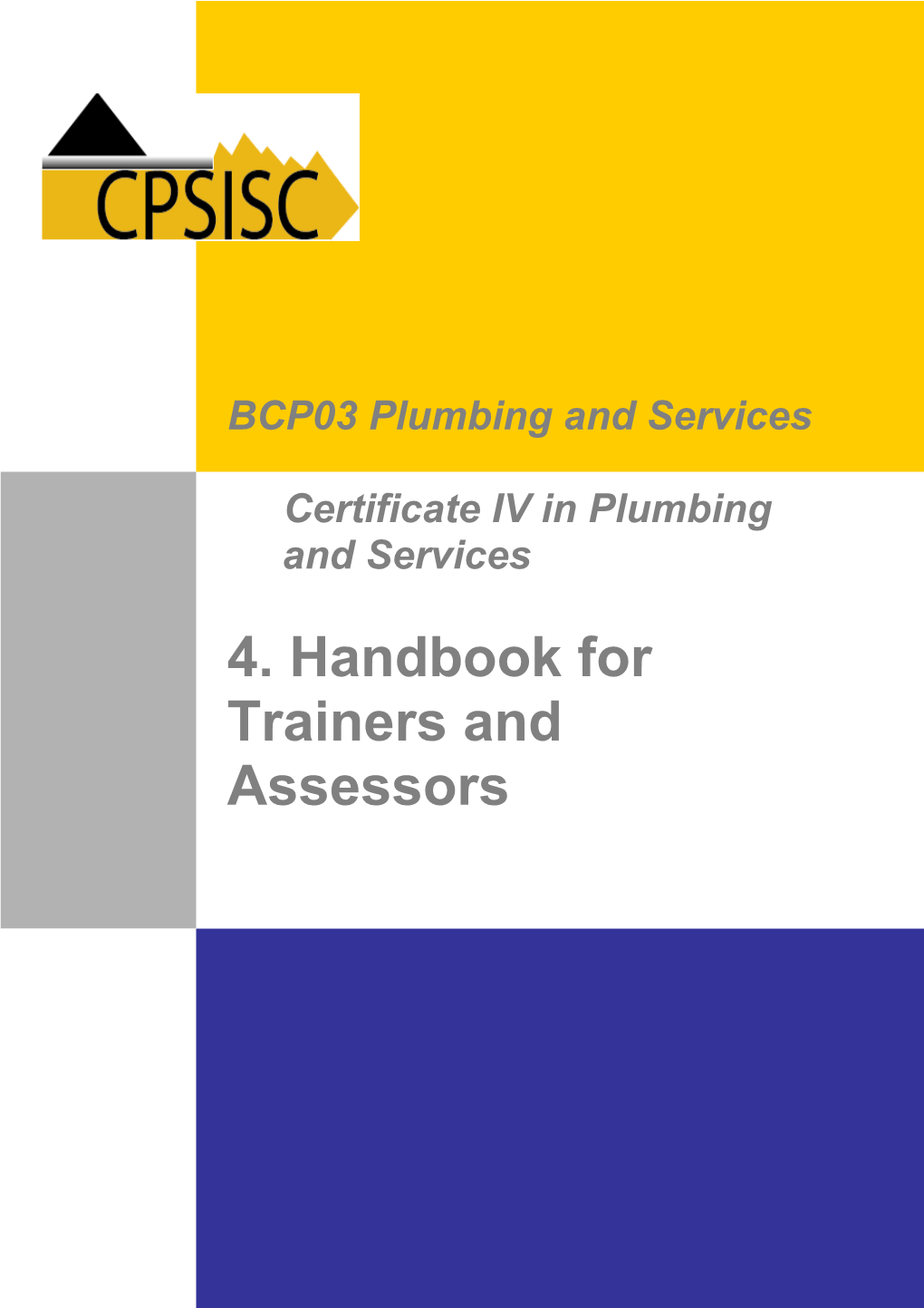 Handbook for Trainers and Assessors