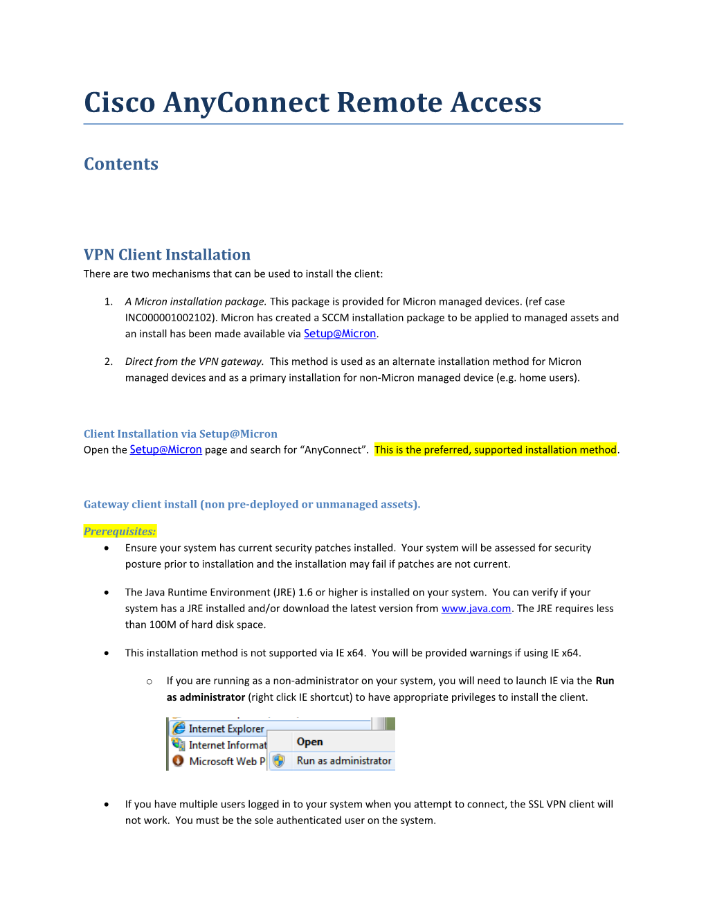 Cisco Anyconnect Remote Access