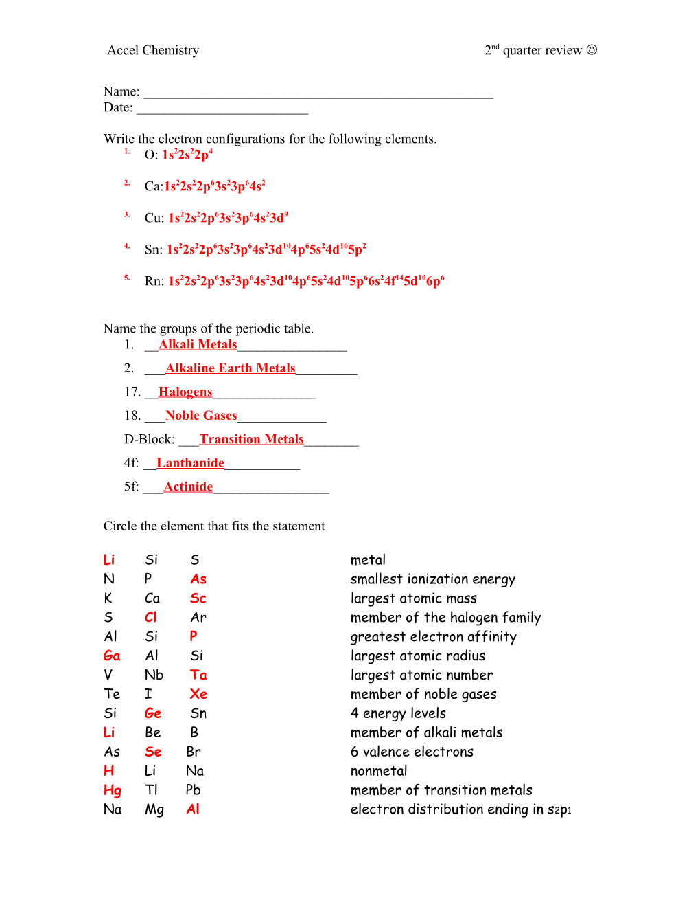 Accel Chemistry 2Nd Quarter Review J