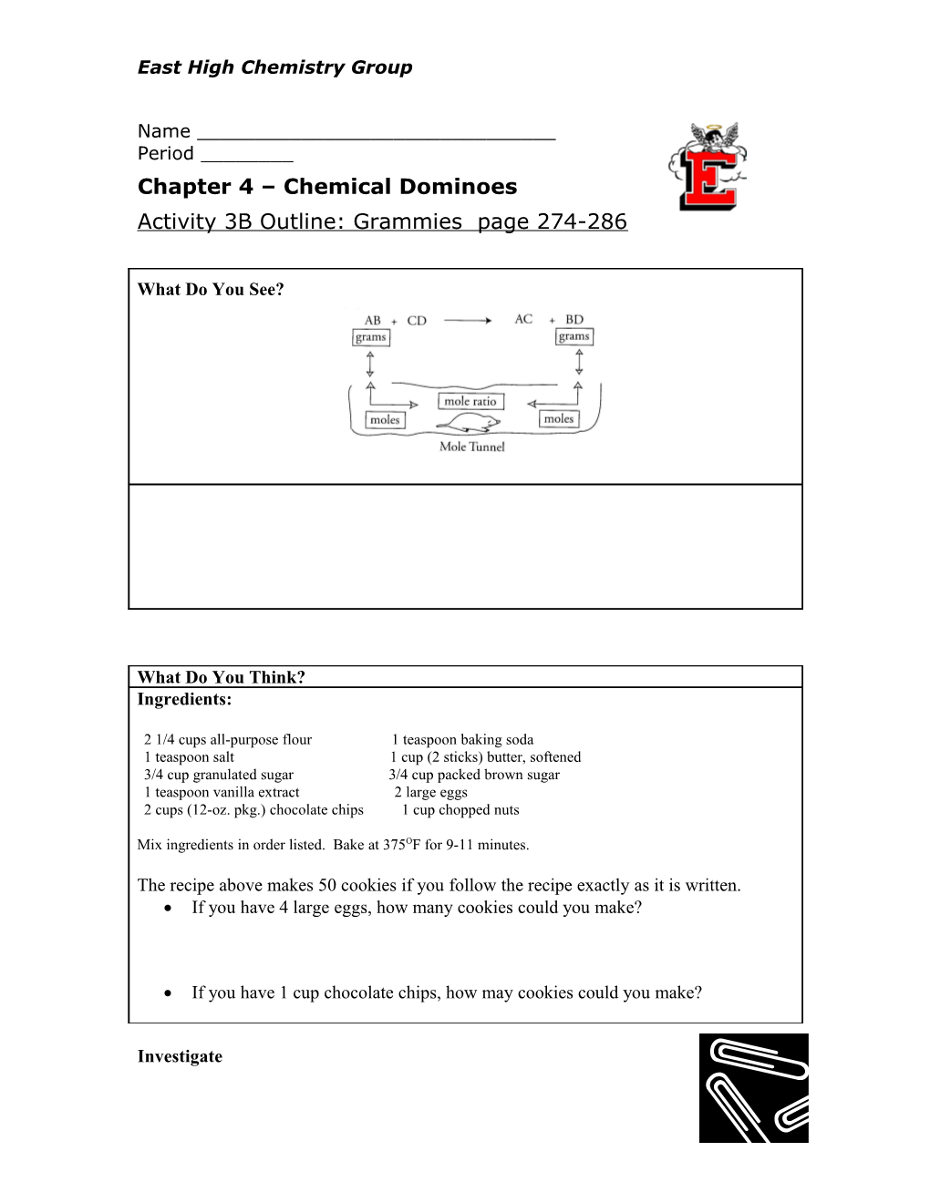 Chemical Dominoes Activity 3