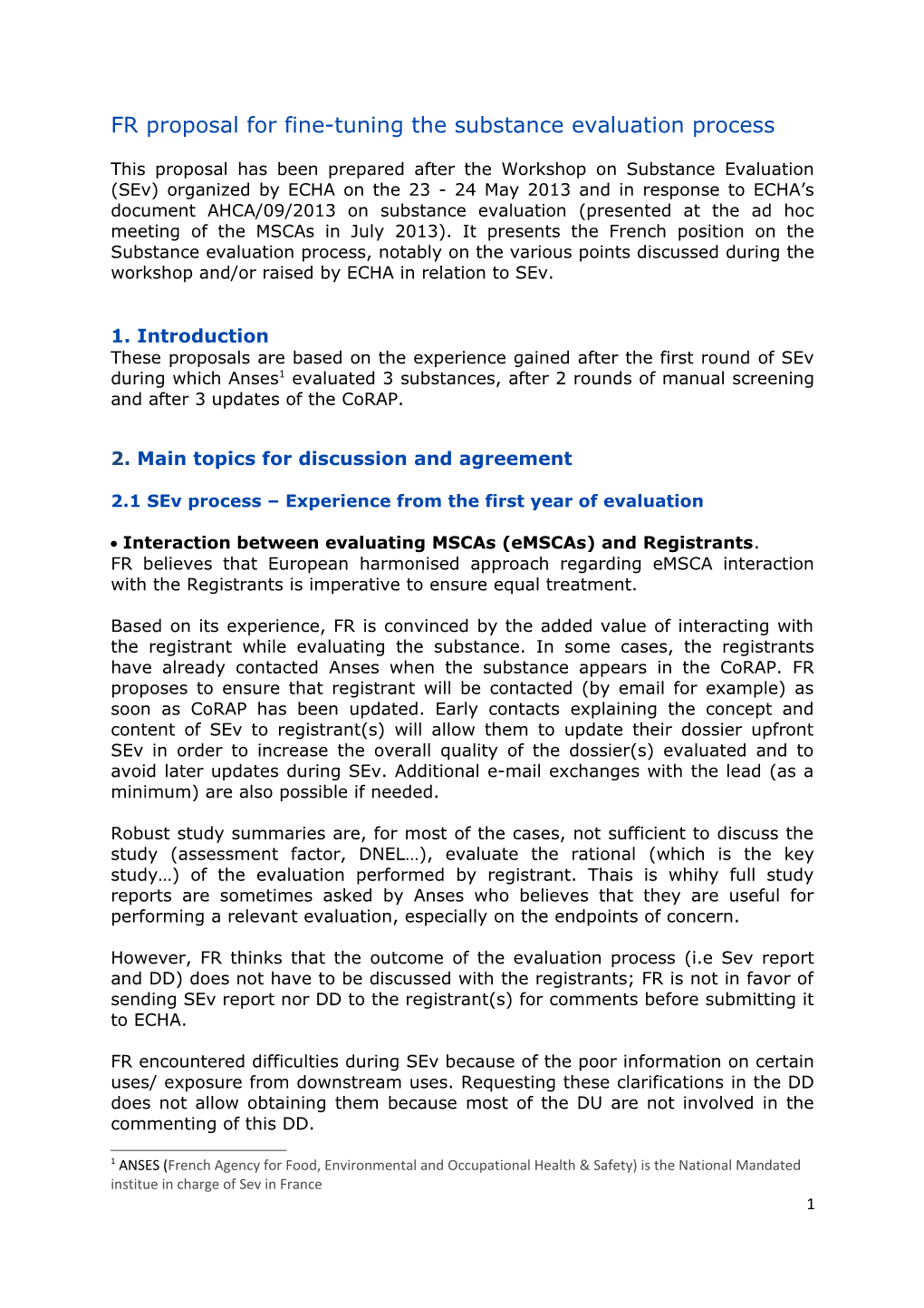 FR Proposal for Fine-Tuning the Substance Evaluation Process