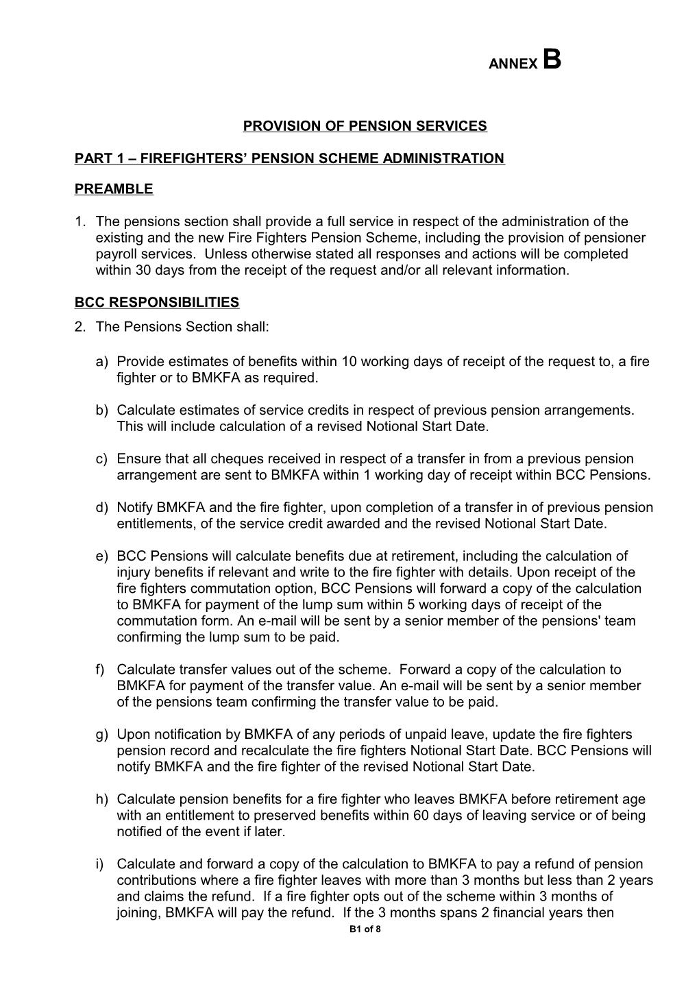 Part 1 Firefighters Pension Scheme Administration