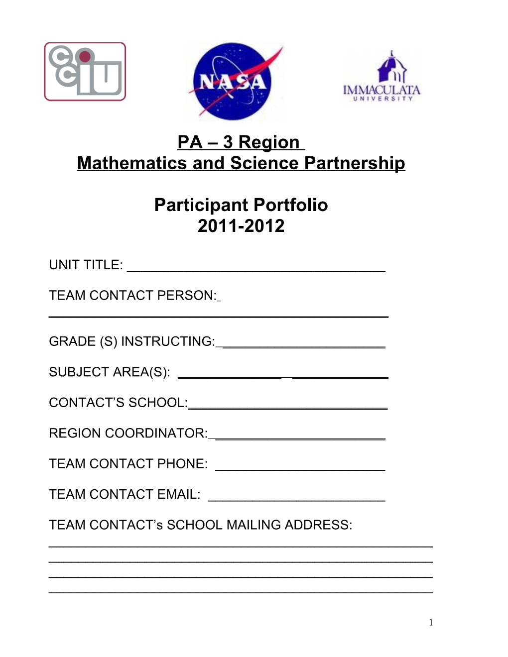 Mathematics and Science Partnership