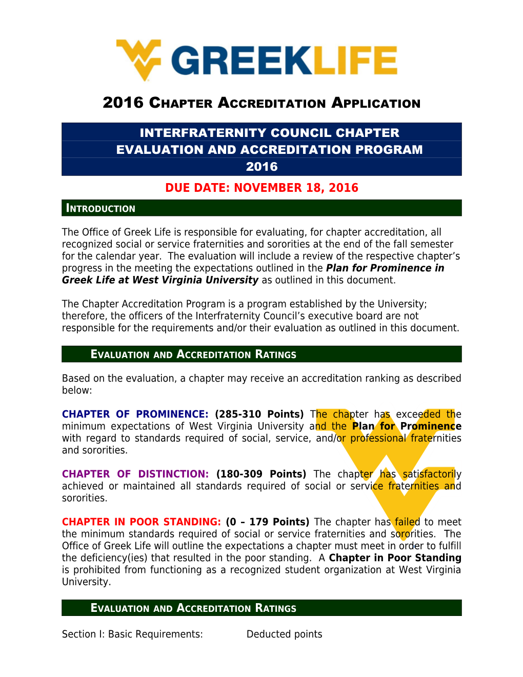 2016 Chapter Accreditation Application