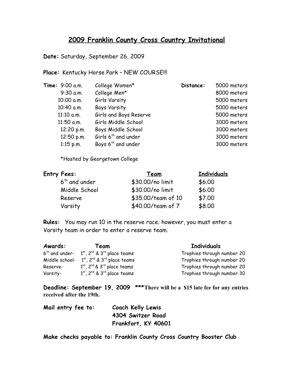 1998 Franklin County Cross Country Invitational