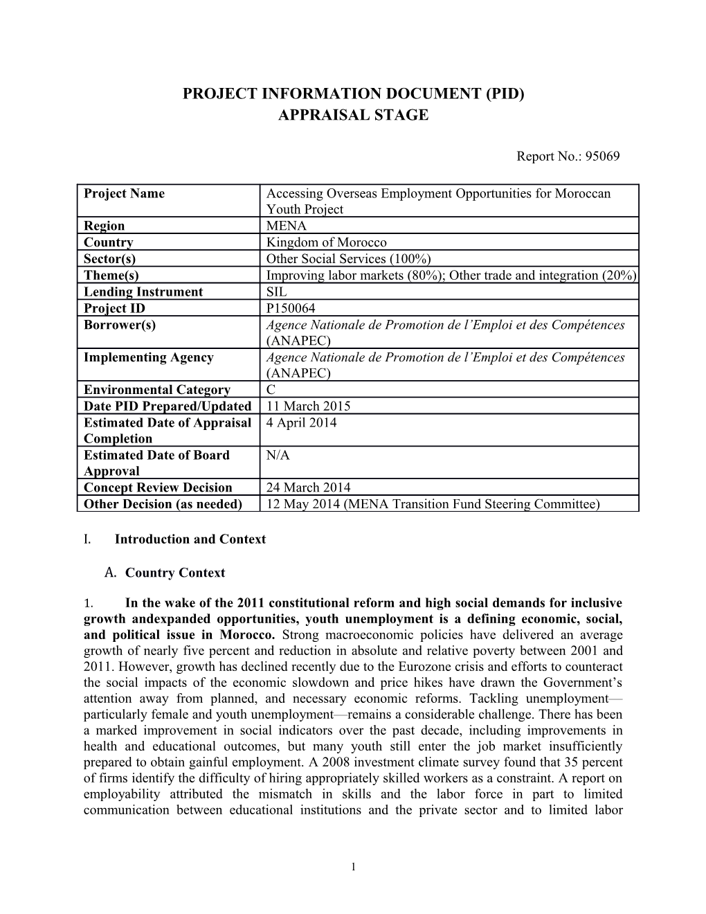 Project Information Document (Pid) s92