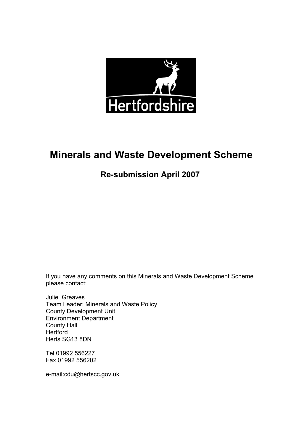 Minerals and Waste Development Scheme