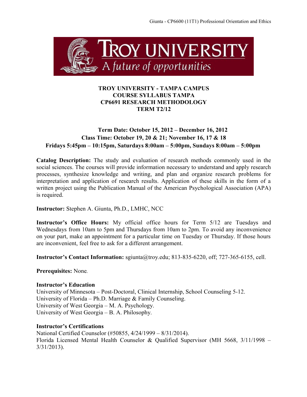 Troy University College Of Education