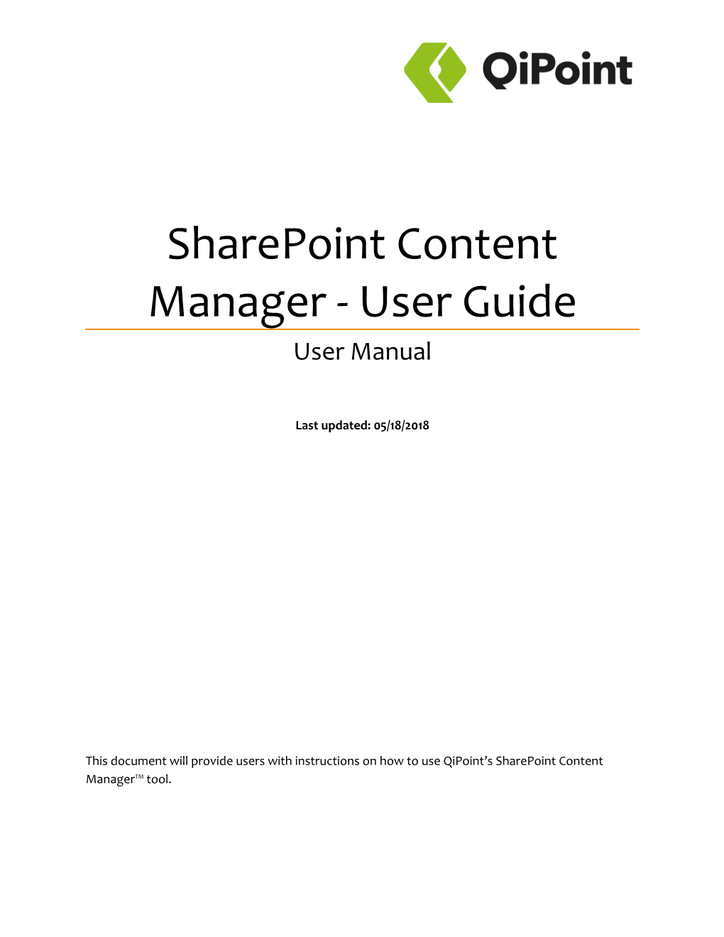 Sharepoint Content Manager - User Guide
