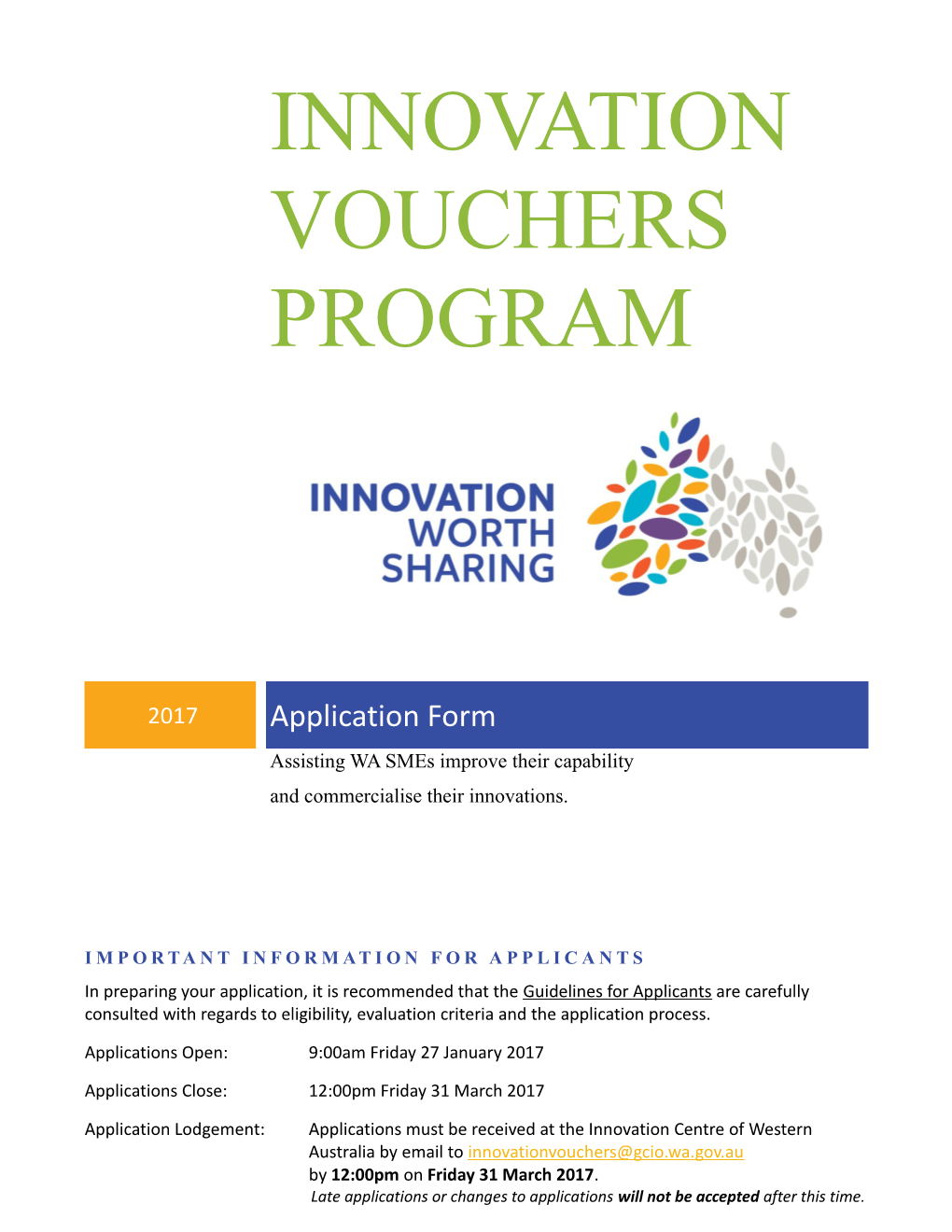 Innovation Vouchers Program