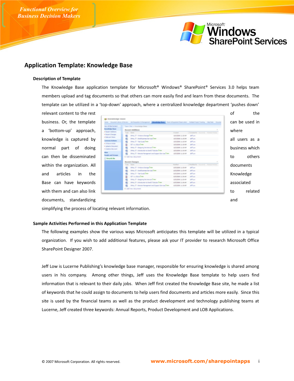 Functional Overview for Business Decision Makers s2