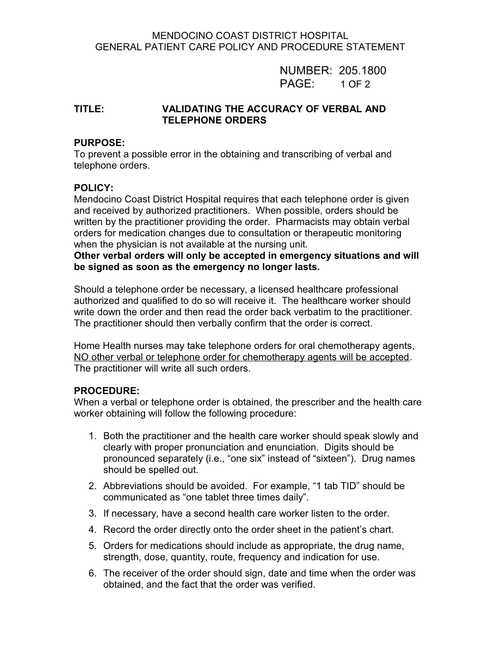 General Patient Care Policy and Procedure Statement s3